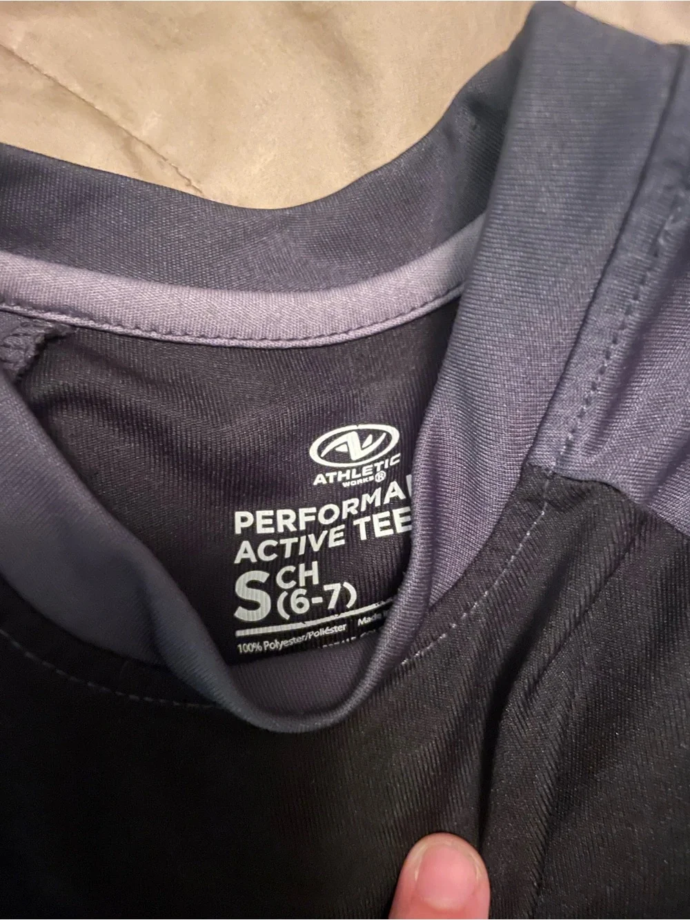 Athletic Works Black and Gray Performance Active Tee